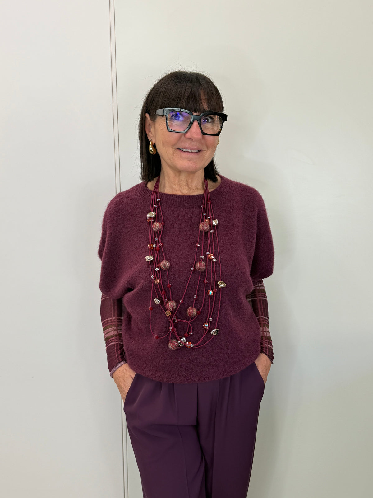 Gilet Amelia Bordeaux