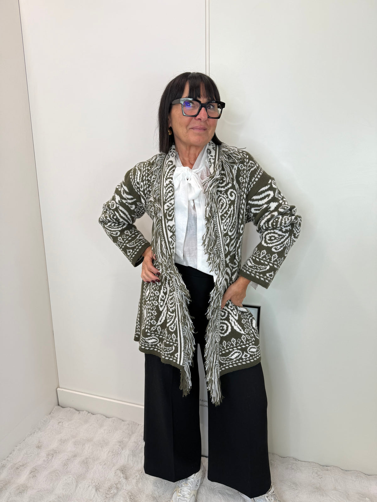Cardigan India Verde Militare
