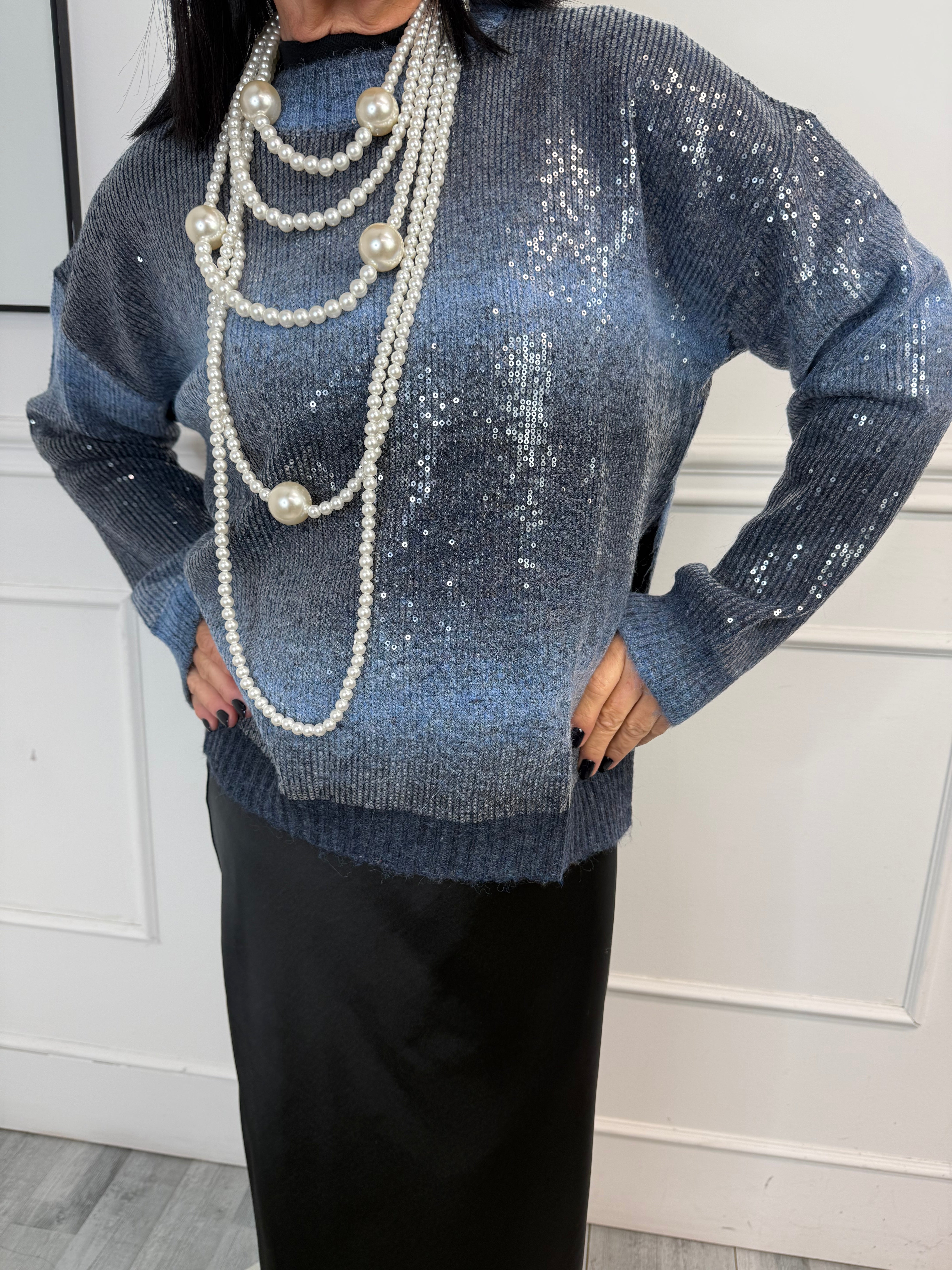 Maglia Paillettes Azzurra LiuJo