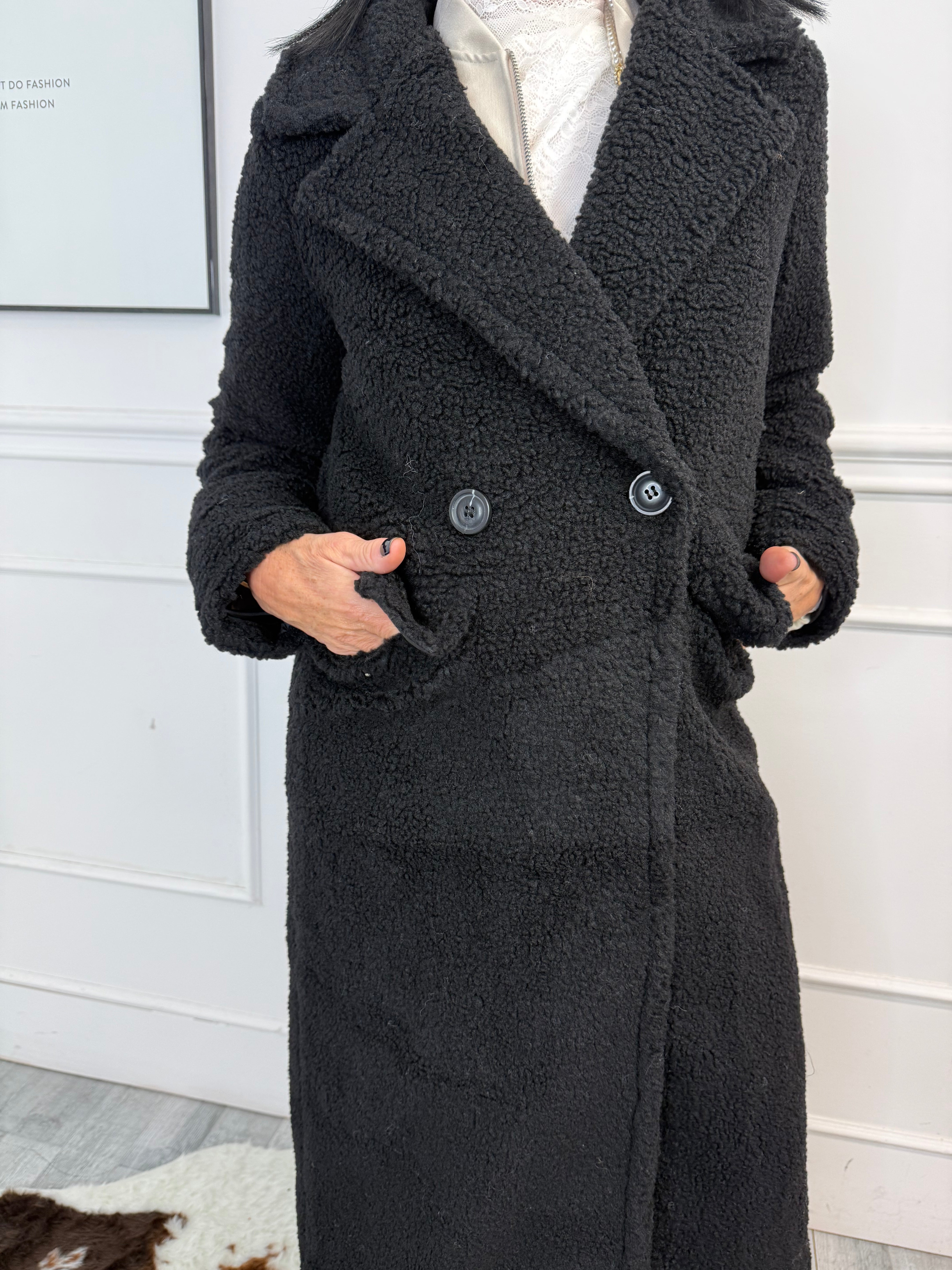 Cappotto Teddy Nero