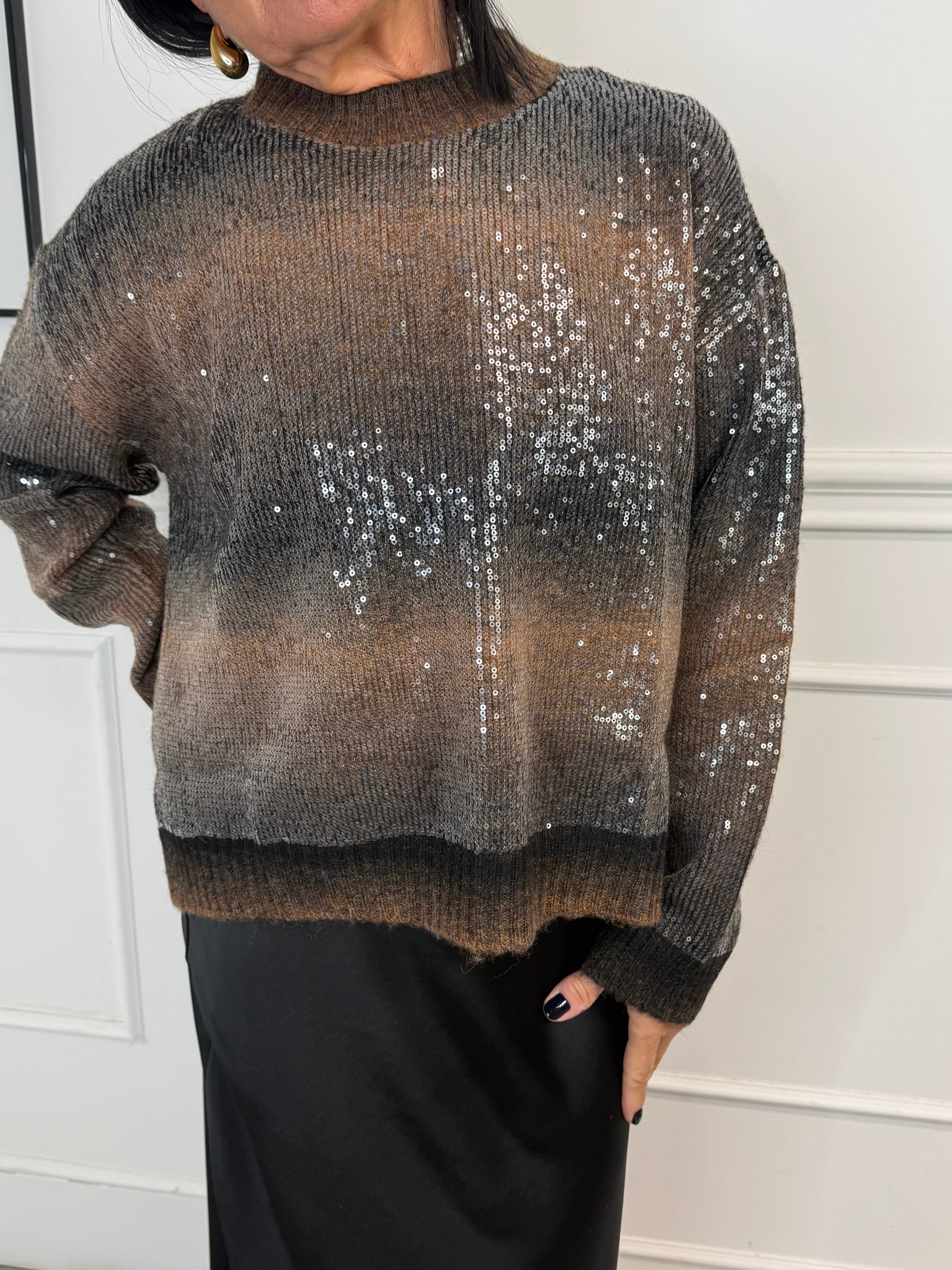 Maglia Paillettes Marrone LiuJo