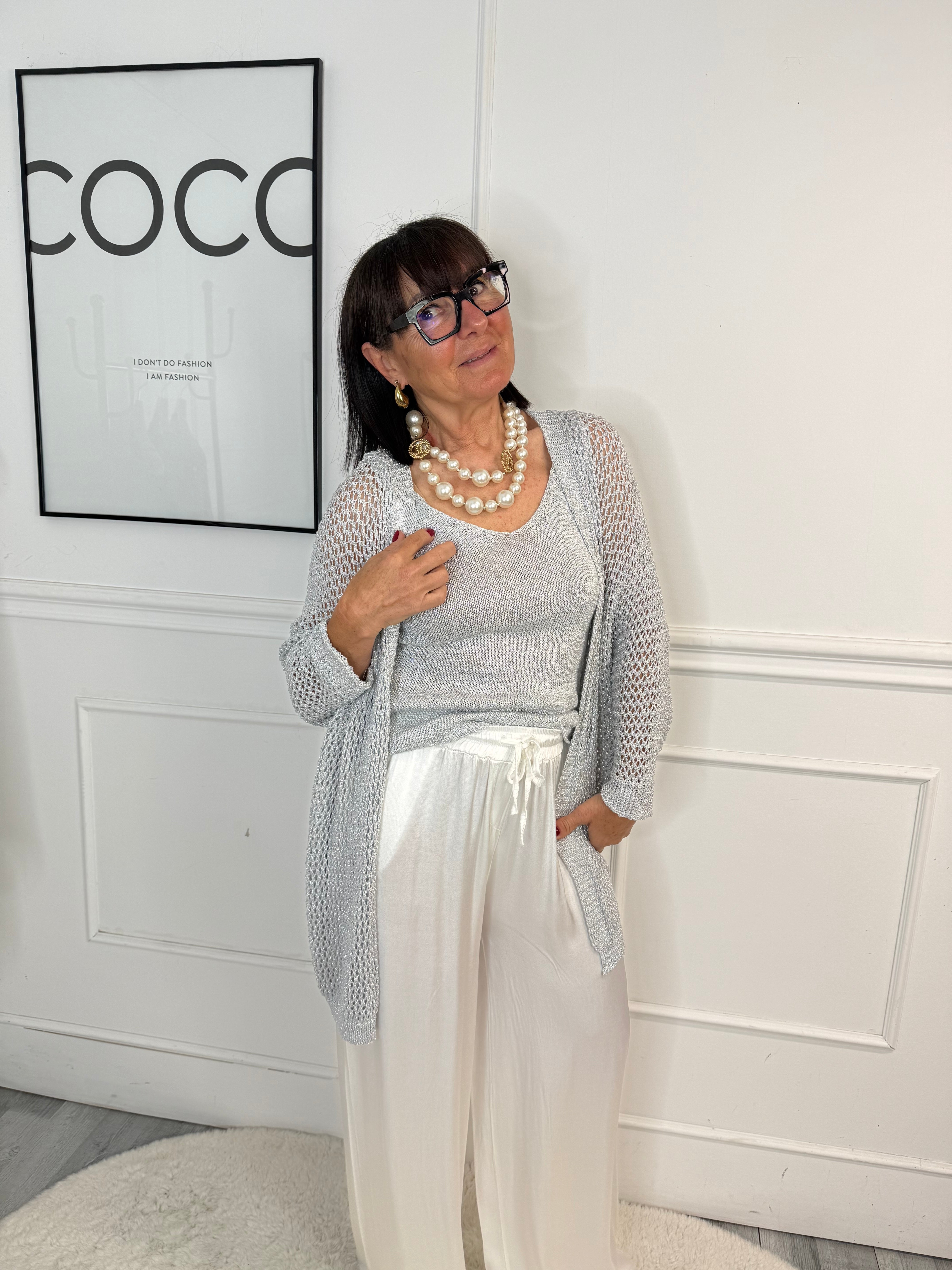 Cardigan Cervia Argento