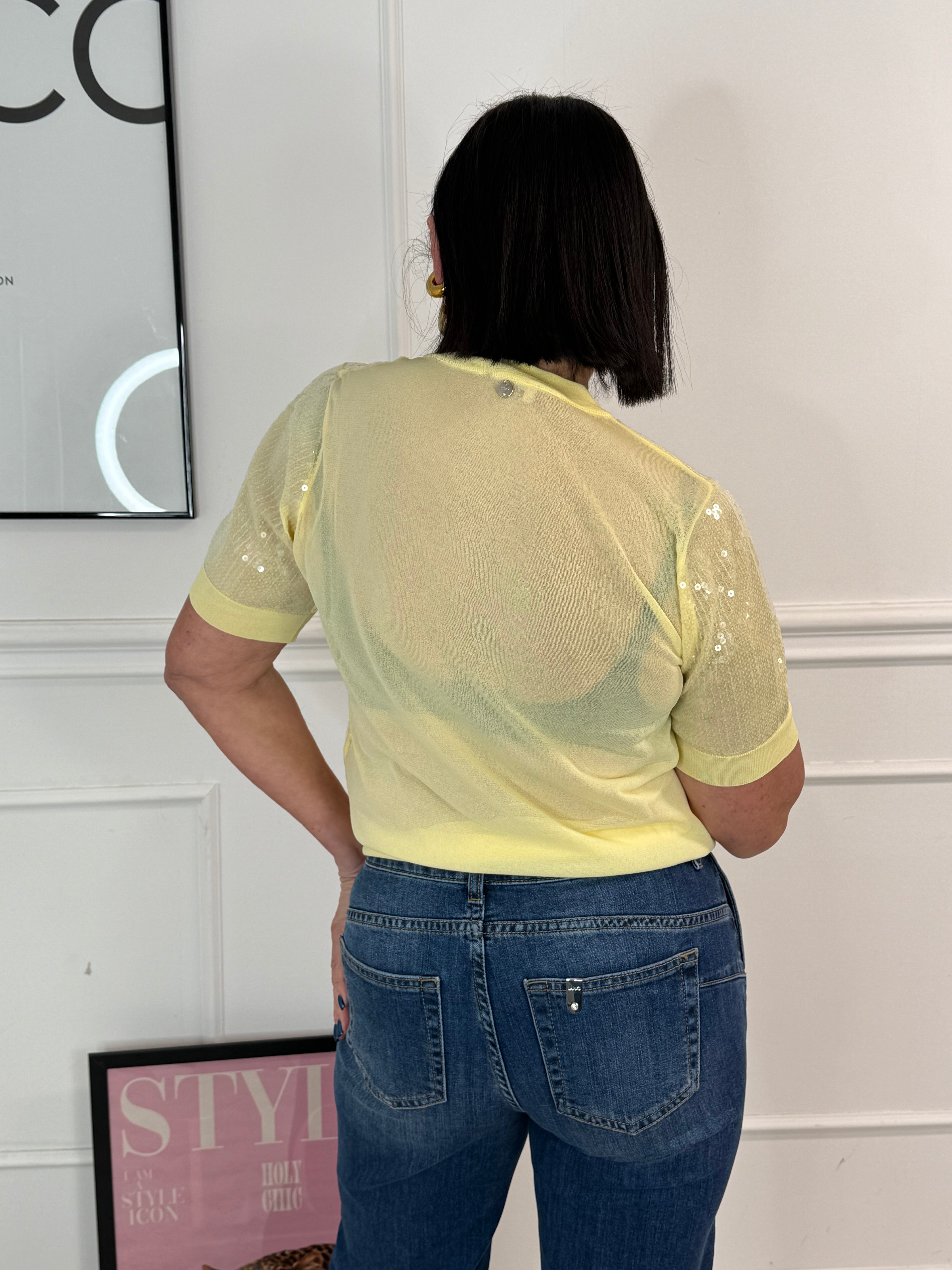 Top Paillettes Gialla LiuJo
