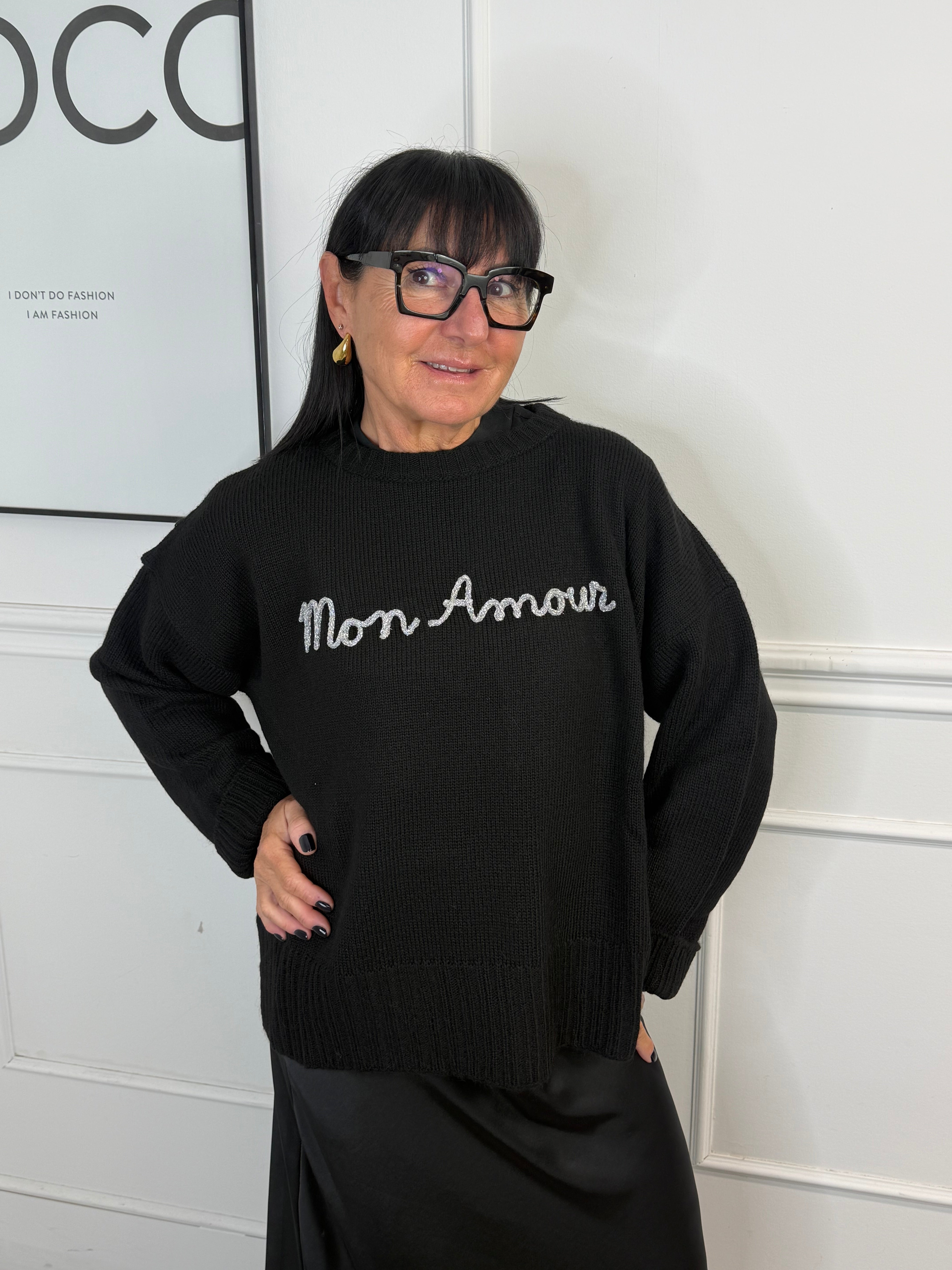 Maglia Mon Amour Nera Kontatto