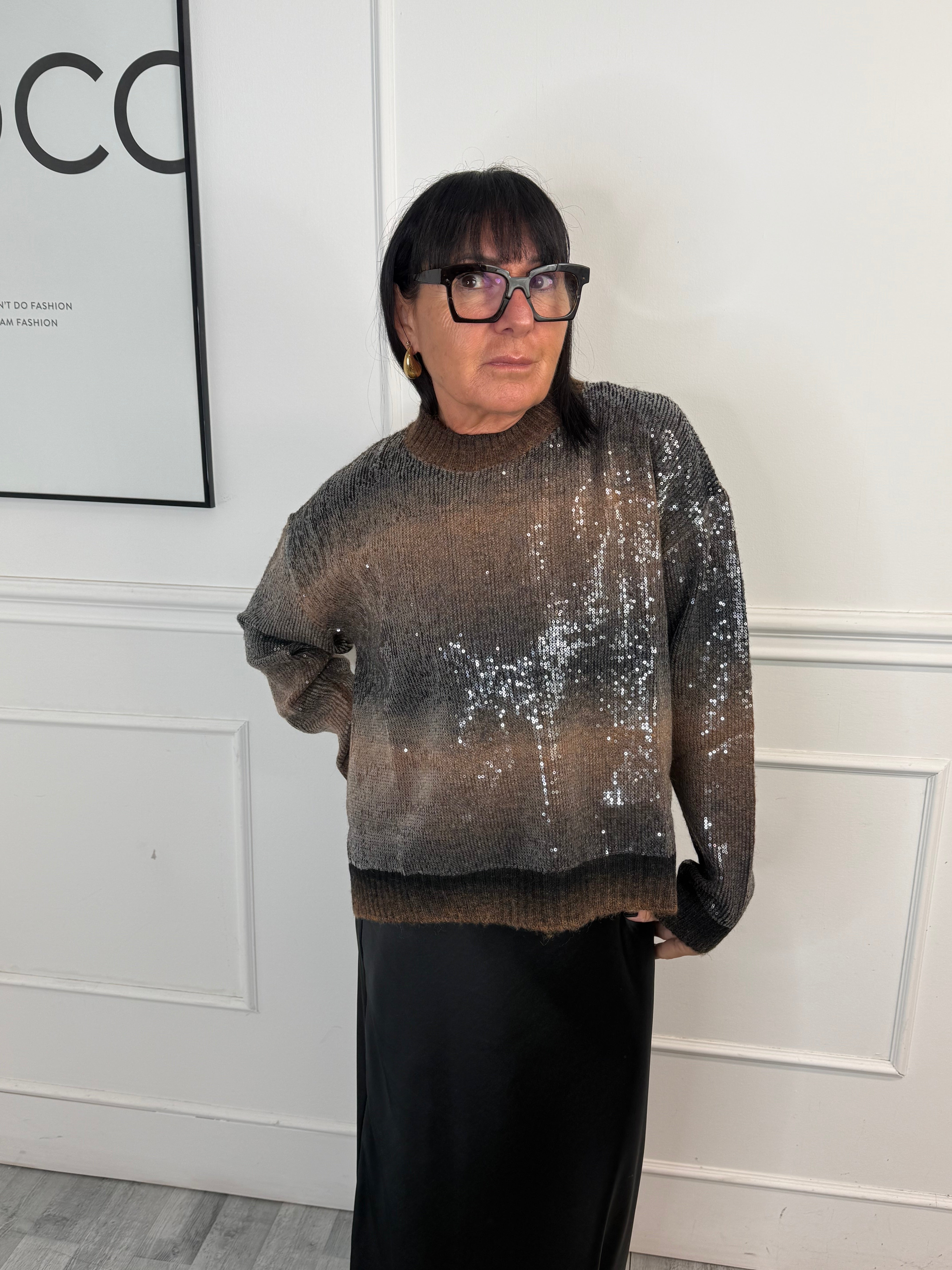 Maglia Paillettes Marrone LiuJo