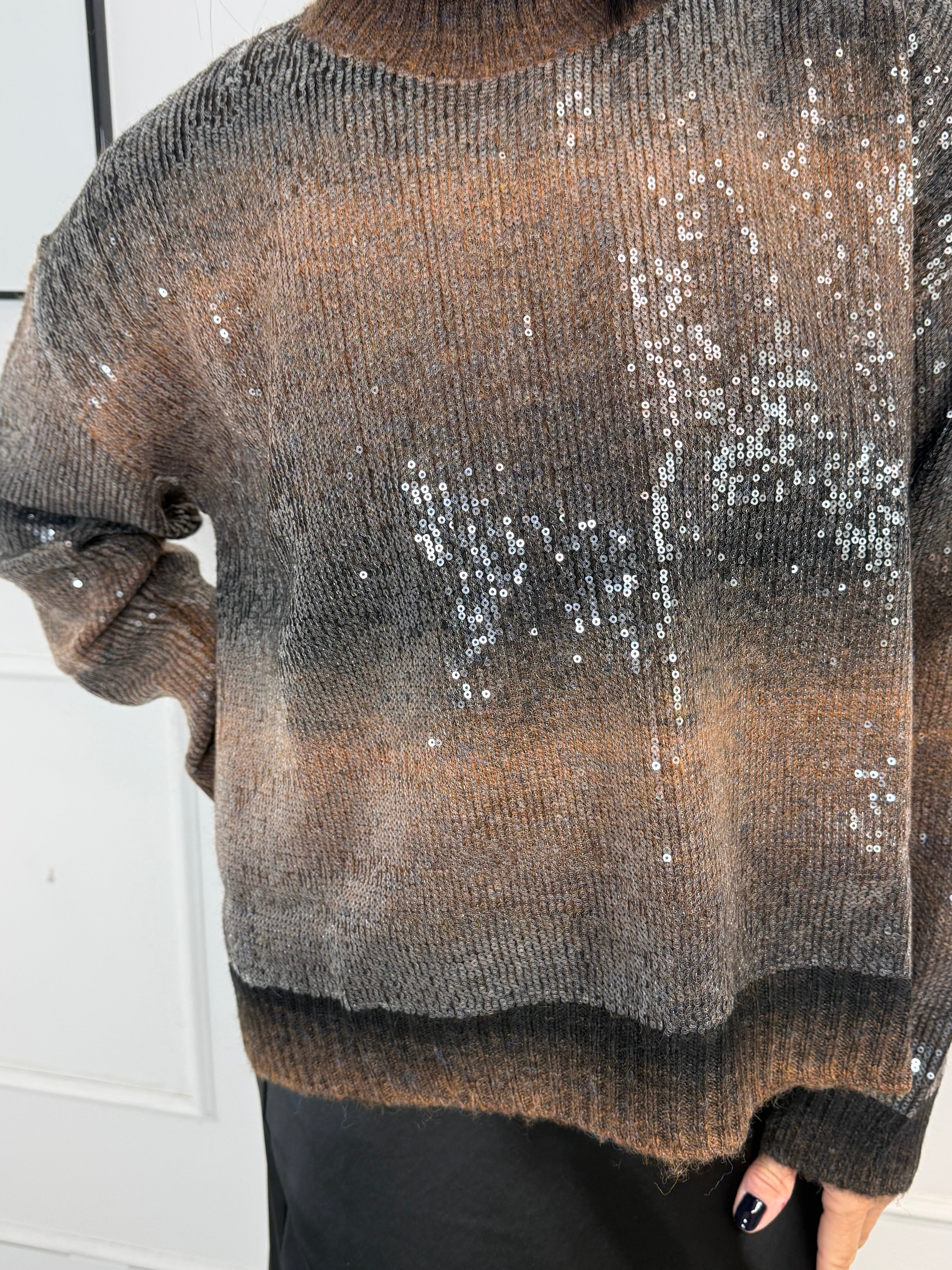 Maglia Paillettes Marrone LiuJo