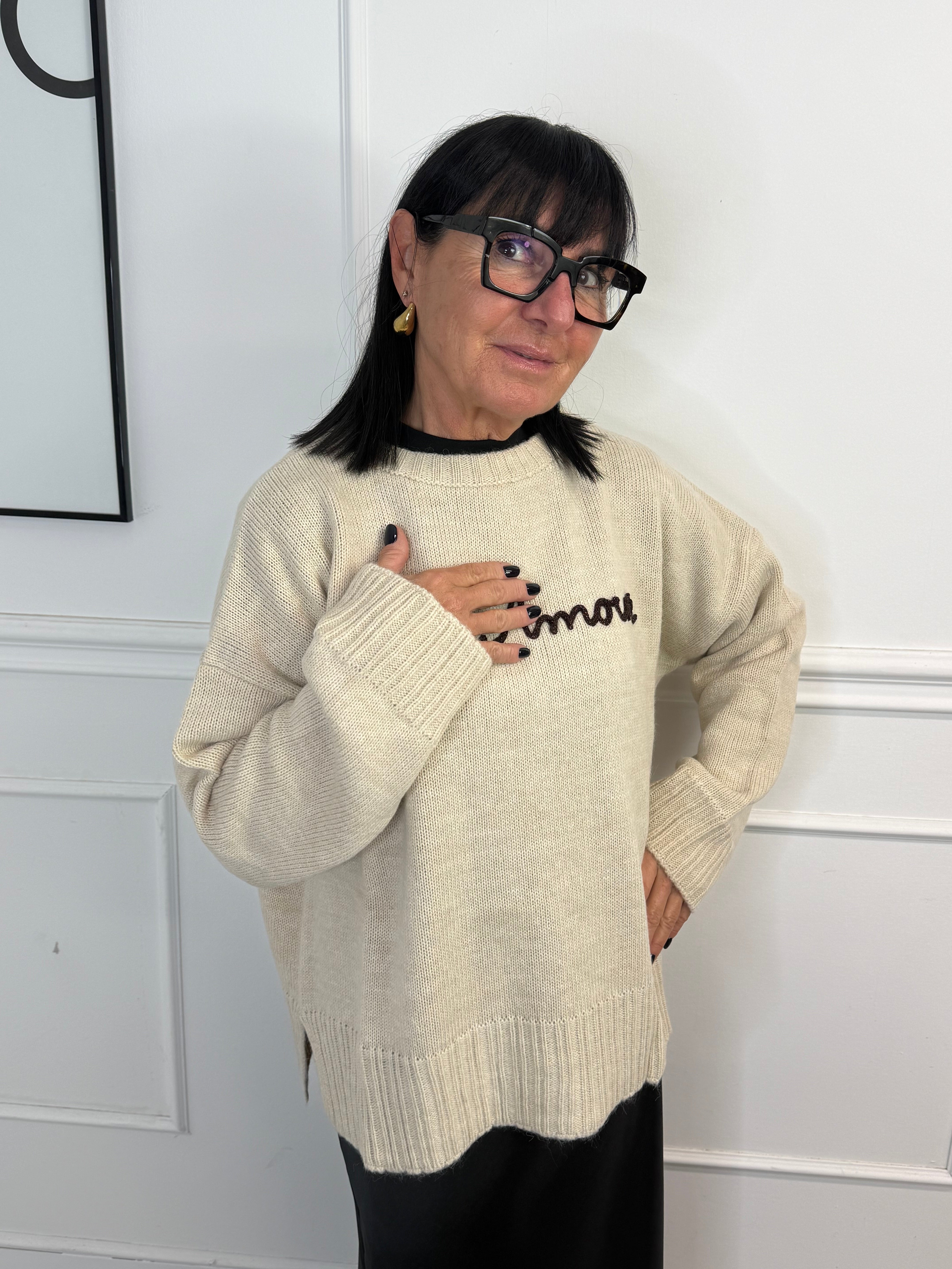 Maglia Mon Amour Beige Kontatto