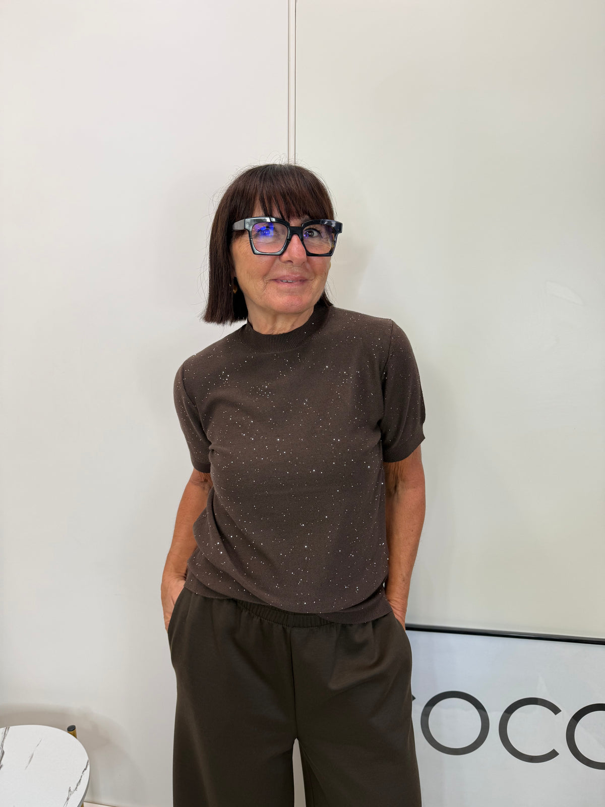 Maglia Glossy Marrone