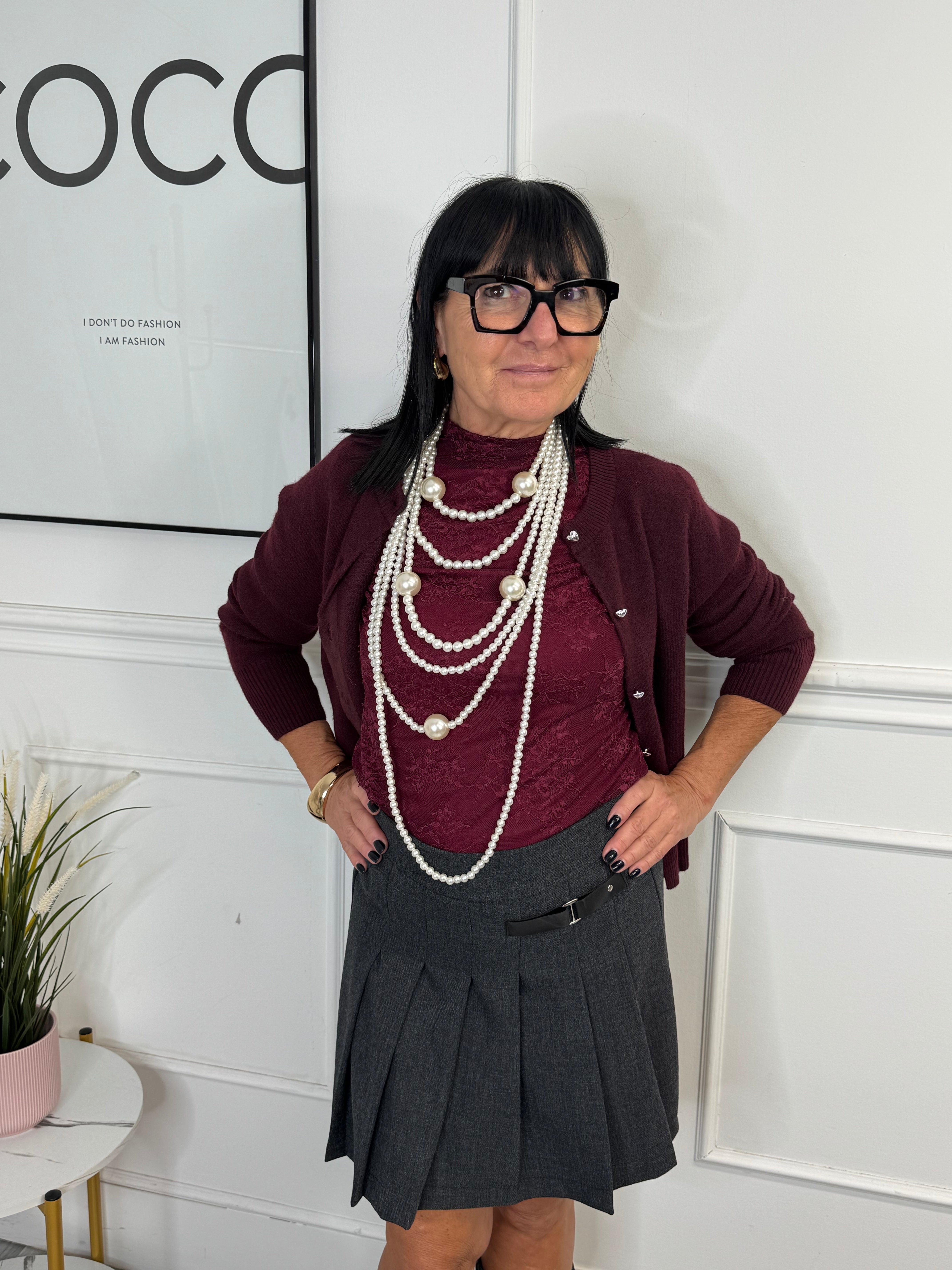 Cardigan Cuore Bordeaux