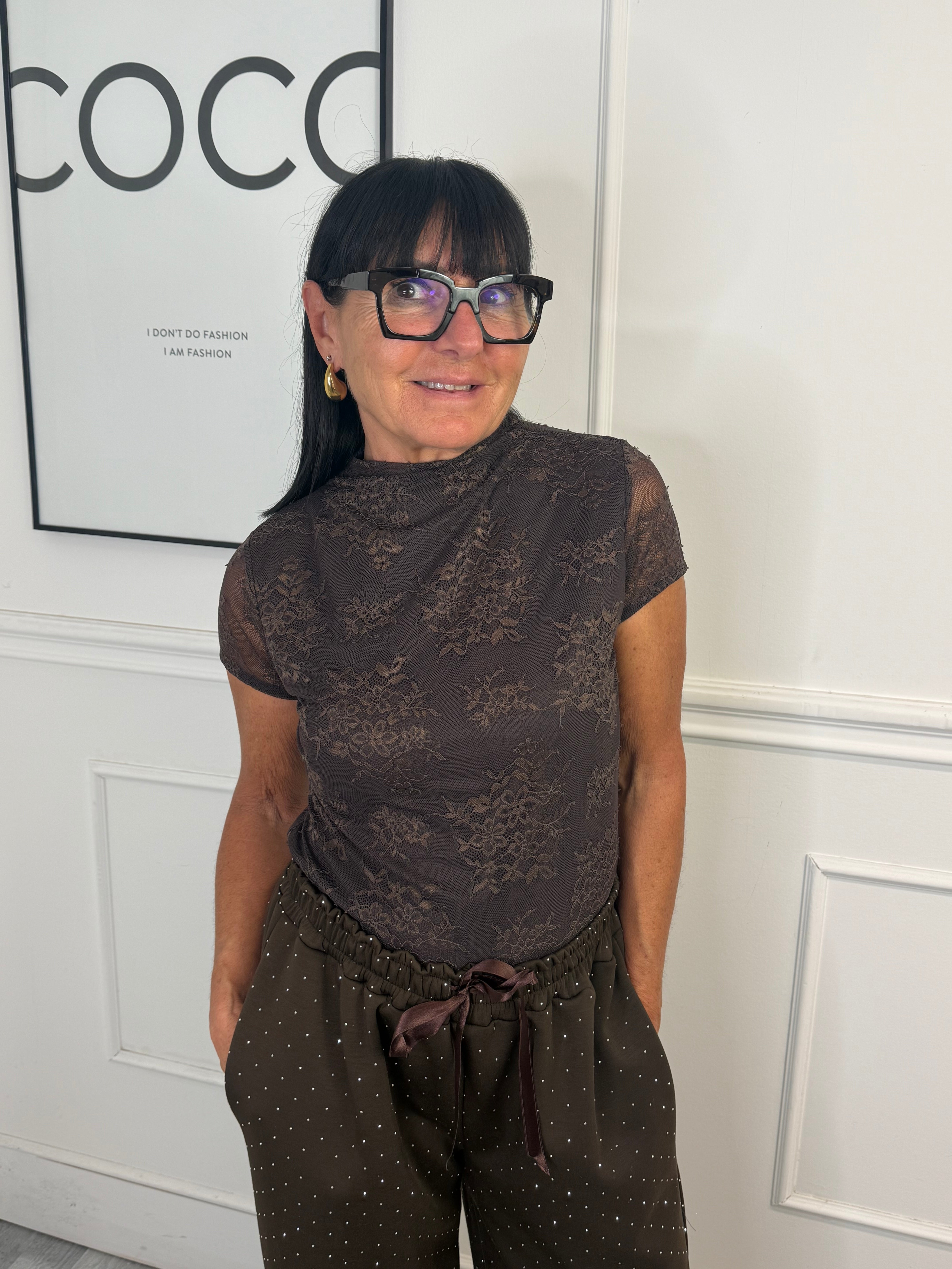 T-shirt Francy Marrone