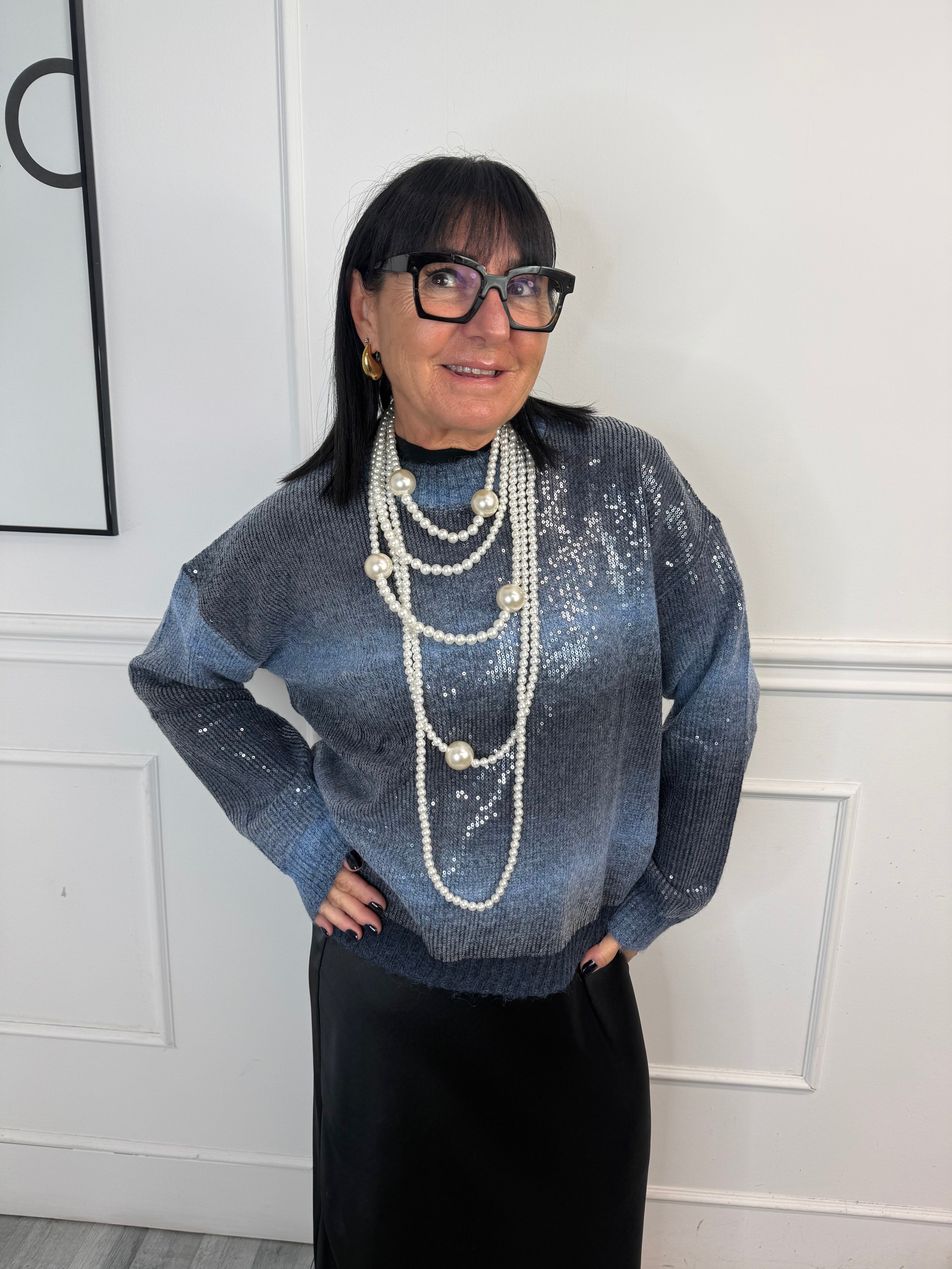 Maglia Paillettes Azzurra LiuJo