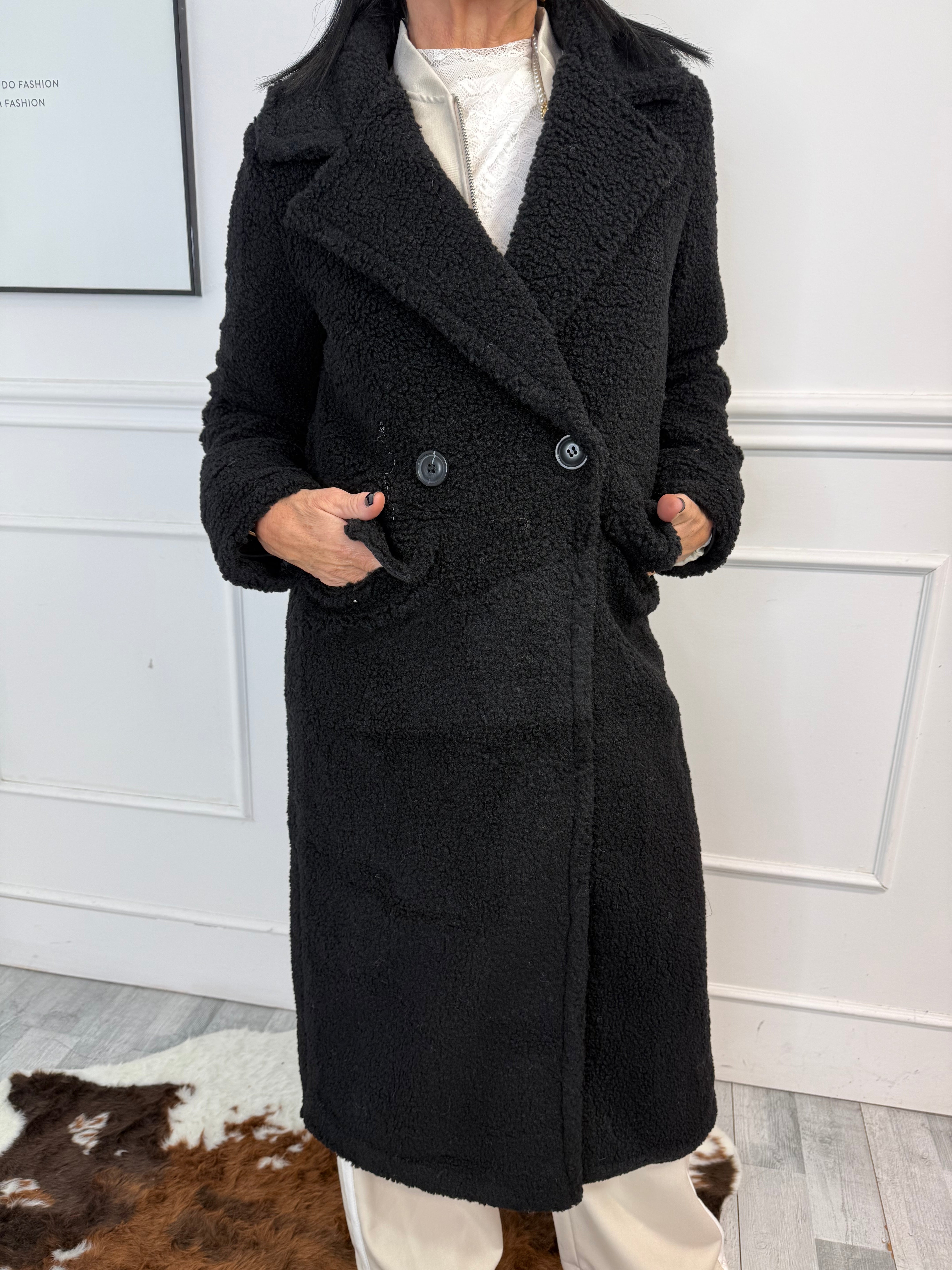 Cappotto Teddy Nero