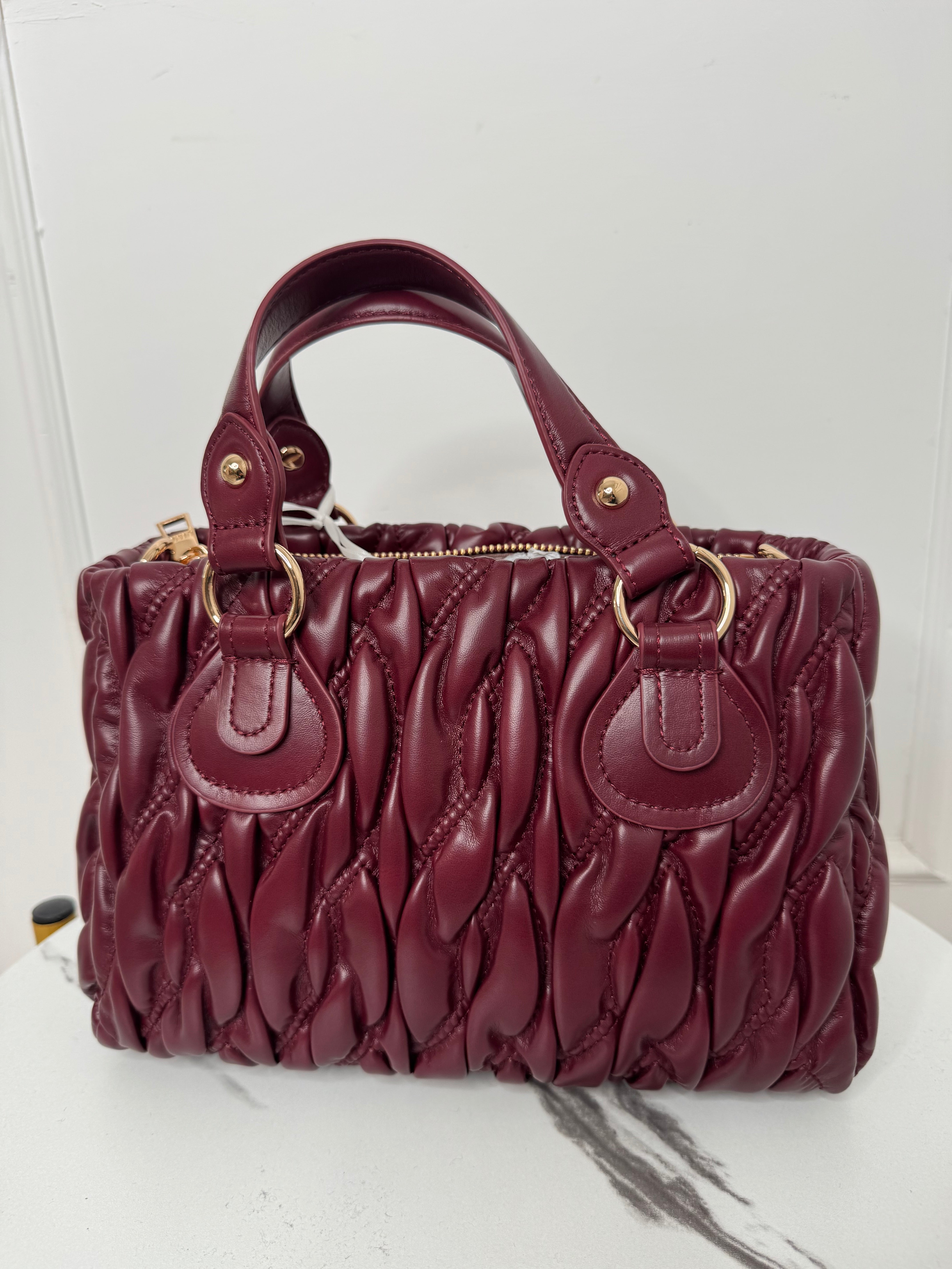 Borsa piccola matelasse bordeaux