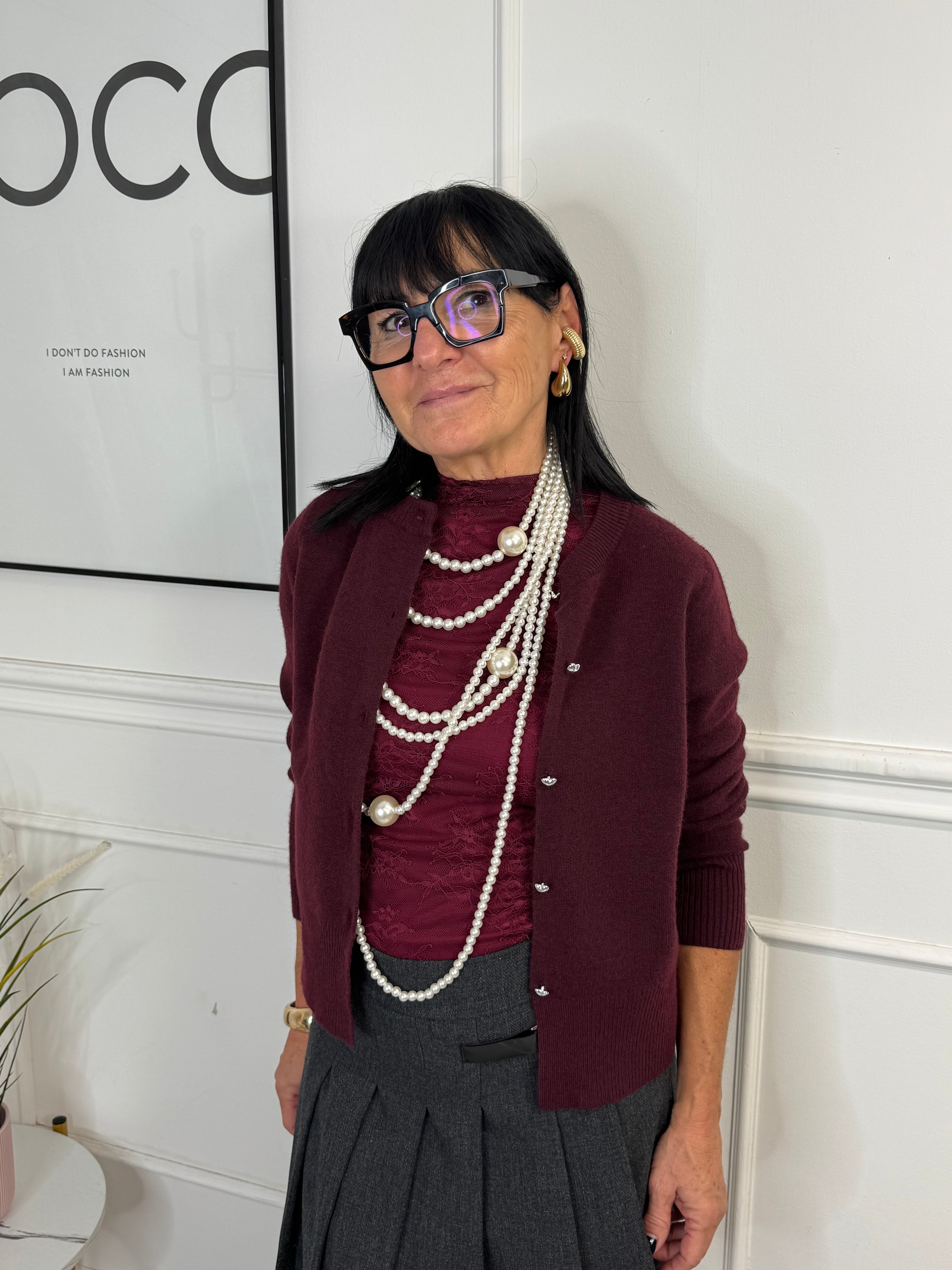 Cardigan Cuore Bordeaux