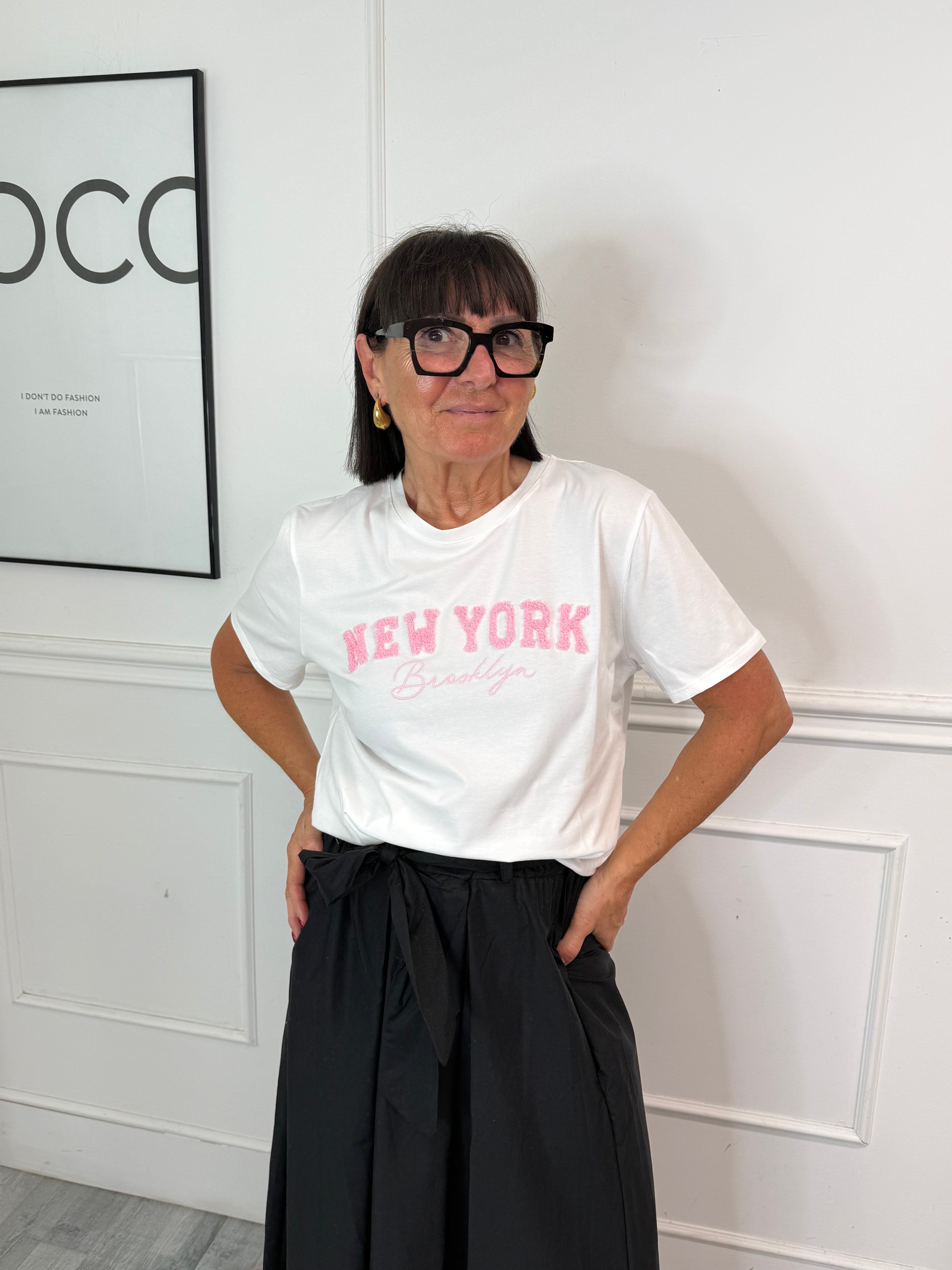 T-shirt New York Rosa