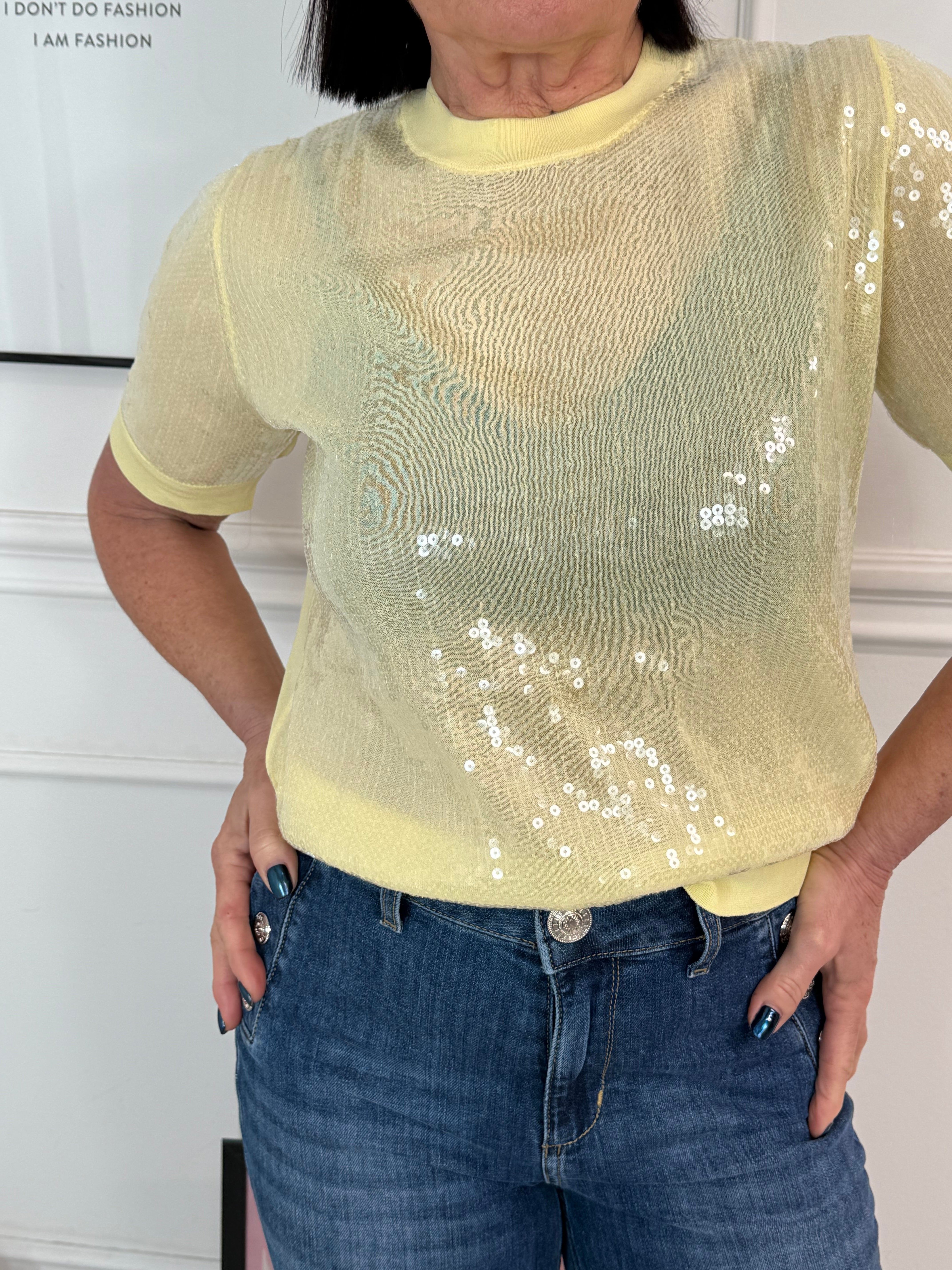 Top Paillettes Gialla LiuJo